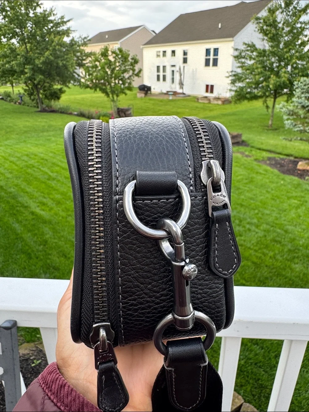 🖤 Wyatt Crossbody Bag Coach Black Pebbled Leather Bag for 😎MenCM113 EUC! - Picture 5 of 17